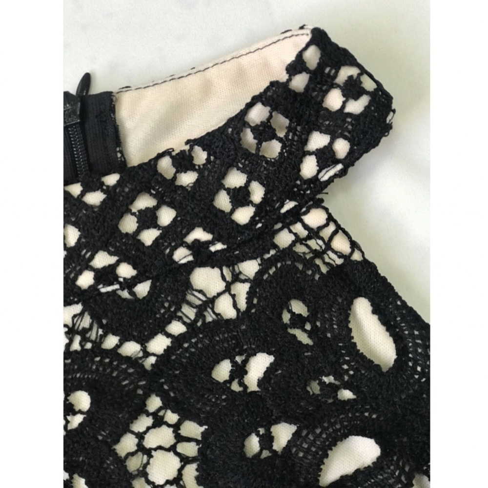 Black Guipure Bodycon Midi Dress - Picture 10 of 16